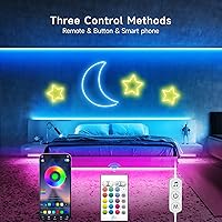 Vista 7 de LED Neon Rope Lights, 32.8ft RGB LED Light Strip, 24V Music Sync App/Remote Control DIY Rope Light, IP67 Waterproof Gaming Neon Strip Lights for