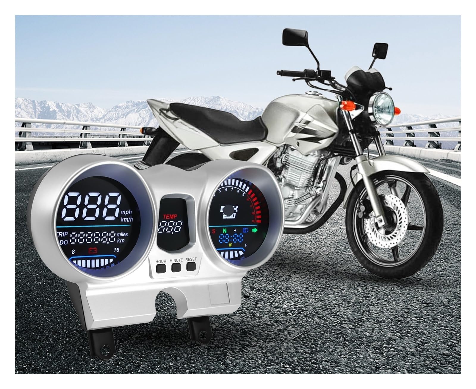 digital odómetro para motocicleta, tacómetro, HD, 12 V para
