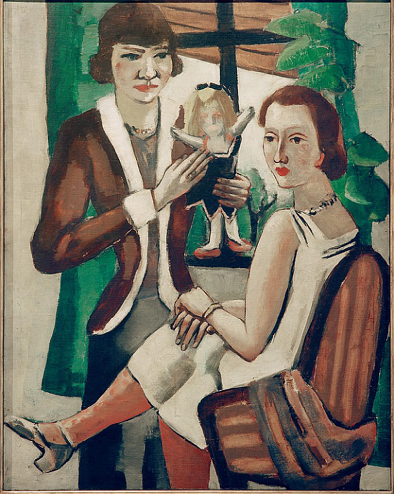 ARTXLXXBN Famous Print Painting Colorful Art Print Ladies At the Window by Max Beckmann Canvas Art Decorations for Home Decor 60x90cm