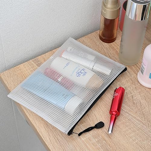 Miniatura 7 de AUSTARK 10 Bolsas de Archivos con Cremallera, Bolsa de Malla de Plástico Impermeable para Oficina y Escuela, Bolsas de Almacenamiento de Juegos de