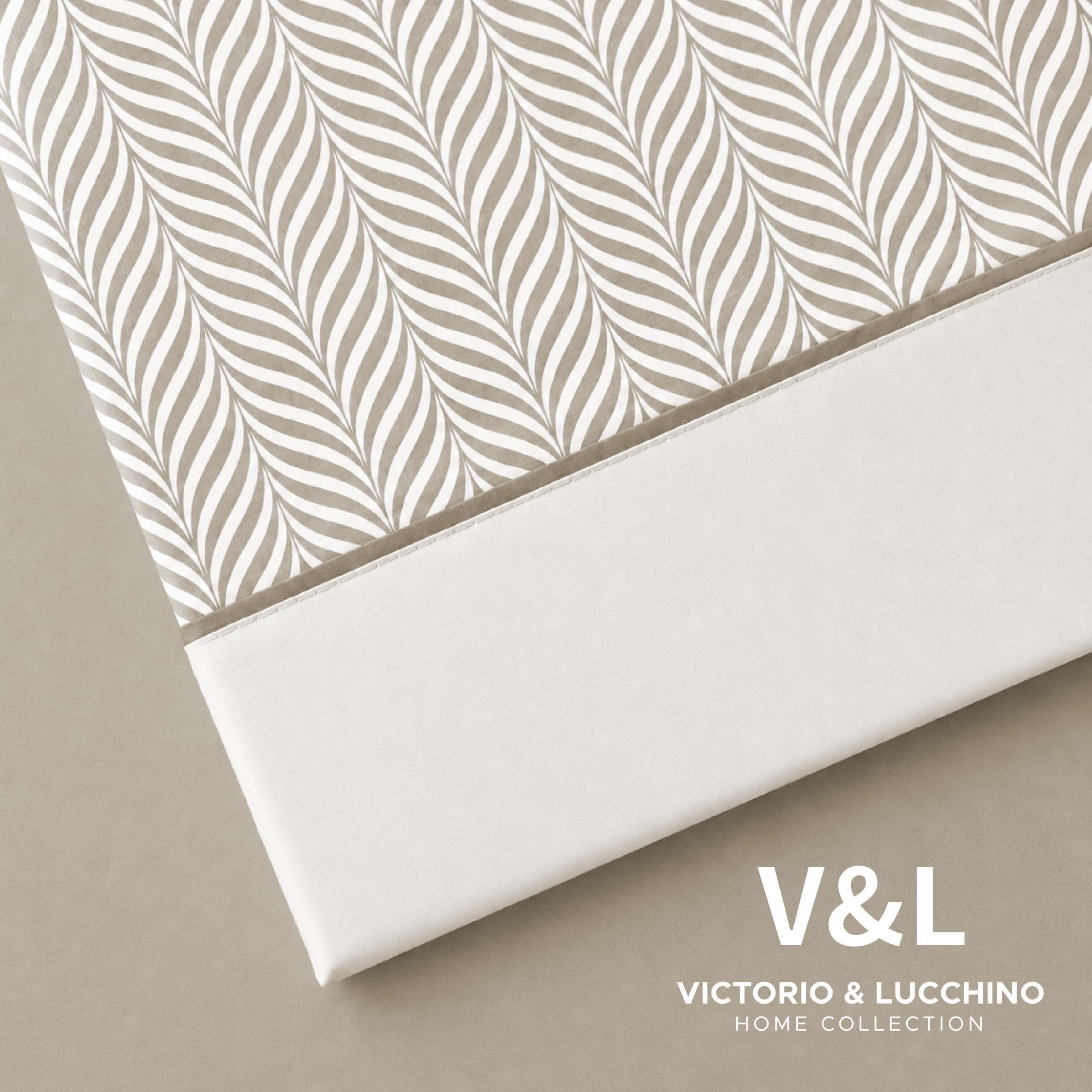 Victorio & Lucchino Juego de Sábanas Estampadas de Verano 100% Algodón Percal (Cama 180cm (2 Almohadas), Analia - Beige)