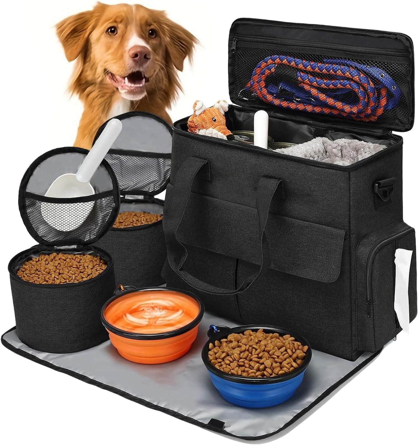 猫用キャリーバッグのおすすめランキング18選。人気商品の使い勝手や安全性をLDKが比較 犬用旅行バッグ 用品収納用 - フード容器と2つの折りたたみボウル | ペット用品バックパック | 車用 自転車用 ベビーカー用 日