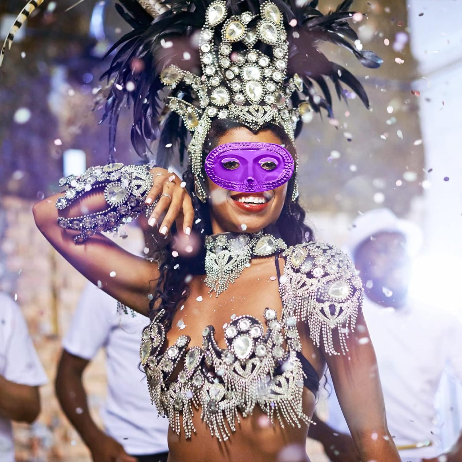 24 Piece Mardi Gras Masks Bulk - Gold Purple Green Metallic Masquerade Half Party Masks Costume Party Supplies, Mardi Gras Decorations for Women, Men and Kids - Image 4