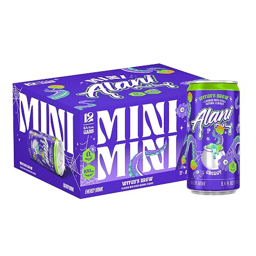 Alani Nu WITCHES BREW, Low Calorie Energy Drinks, 100mg Caffeine, Biotin, B Vitamins, Zero Sugar, 10 Calories or Less, 8 Fl Oz Cans, 12 Pack