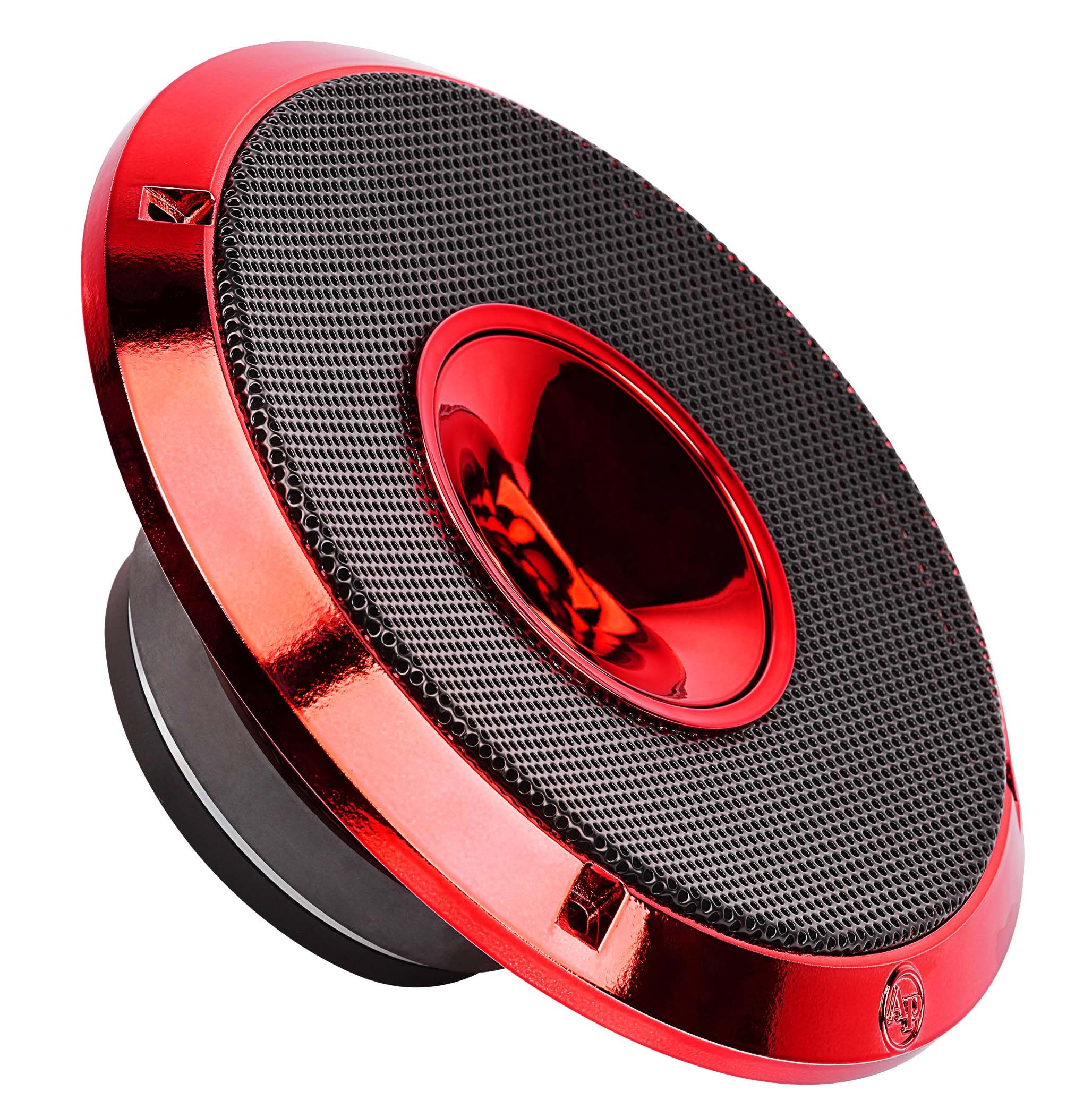 8" Compression Horn Mid-Range Loudspeaker (APMB-828GH-RED), 400W, Built-in Compression Horn Driver, Flat Steel Basket, 2-Way Coaxial, KSV Voice Coil, Grill, Sleek Candy Red