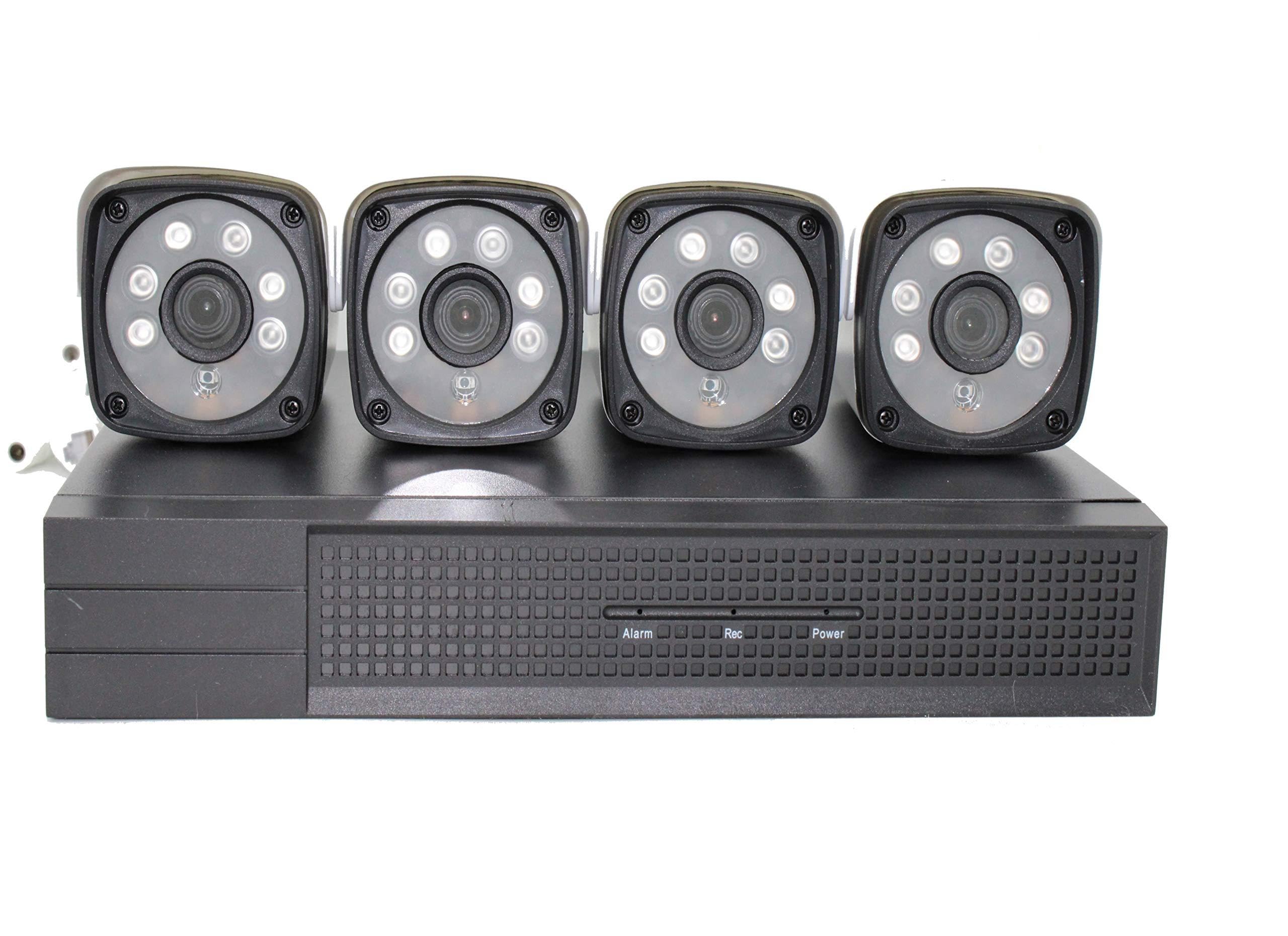 KIT VIDEOSORVEGLIANZA COMPLETO NVR POE 4 CANALI 4 TELECAMERE 2MPX IP NVR+4 TELECAMERE+CAVO DI ALIMENTAZIONE