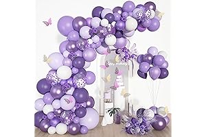 Purple and White Balloon Arch Kit