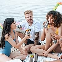 Vista 6 de Tazas de acero inoxidable para niños 12oz/350ml (4 unidades), Vaso de acero inoxidable, Tazas para niños, Tazas de camping de acero inoxidable