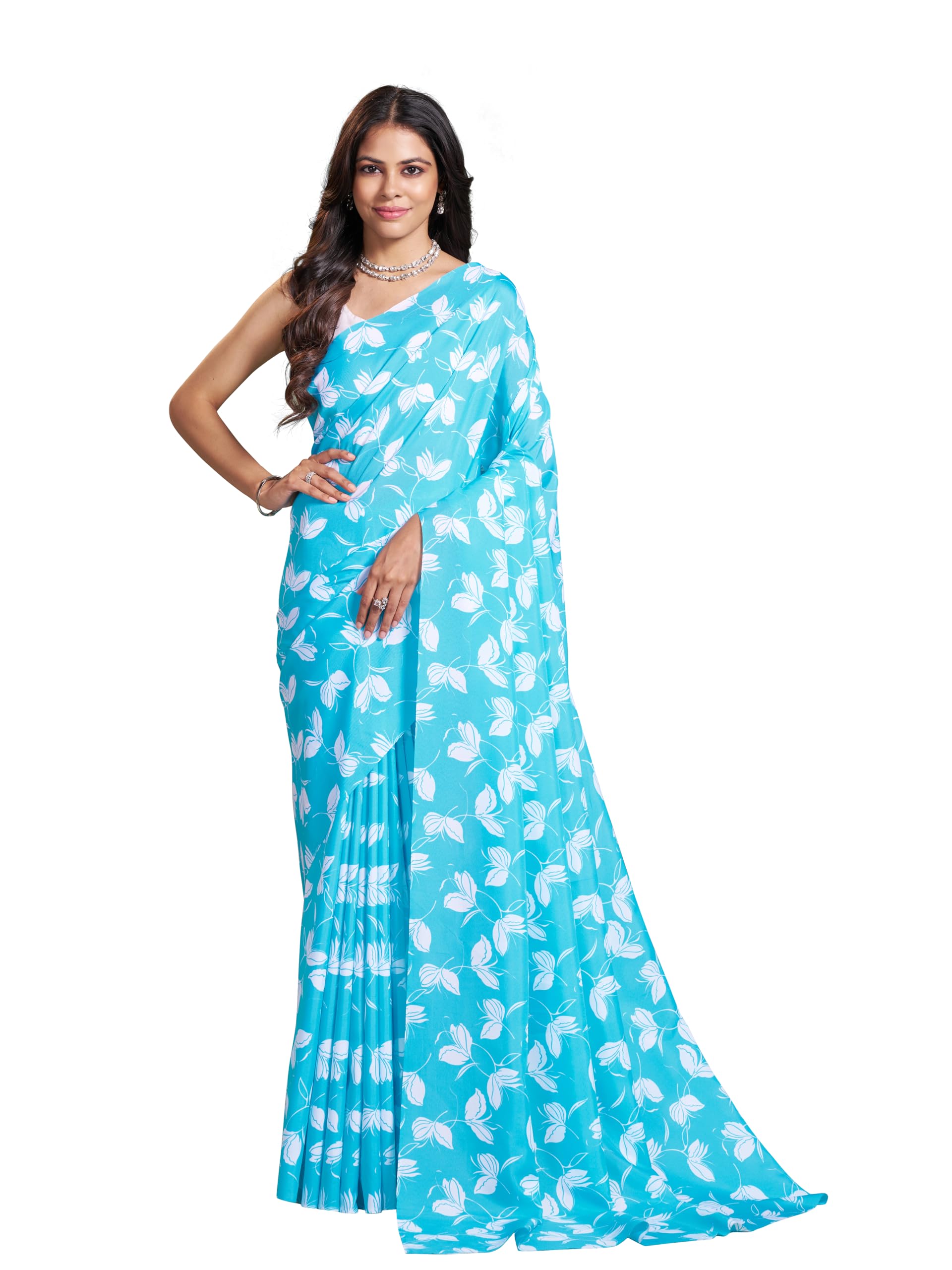 Polyester Floral Print Saree-image-46