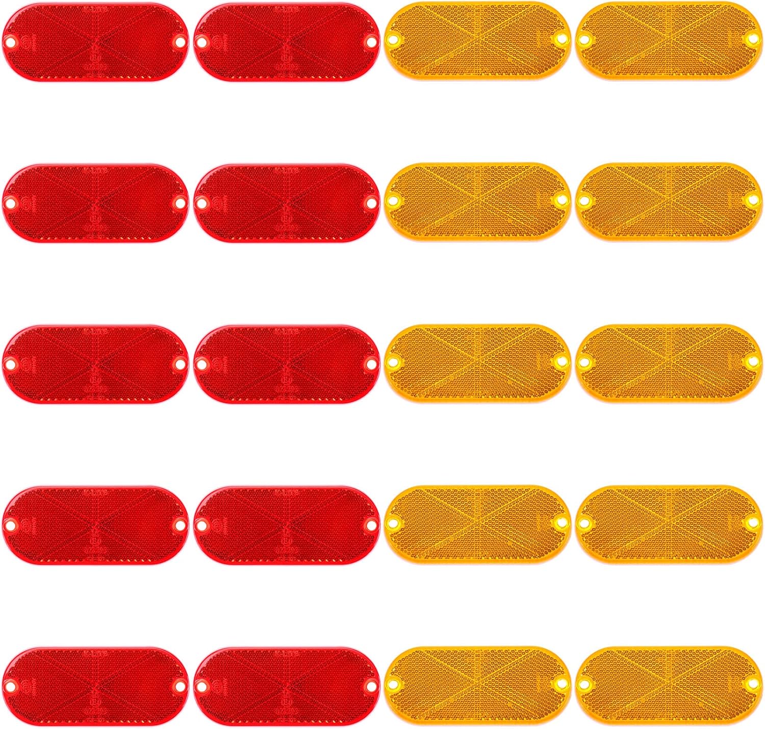 20 Pack Oval Round Reflectors for Mount Driveway Trailer