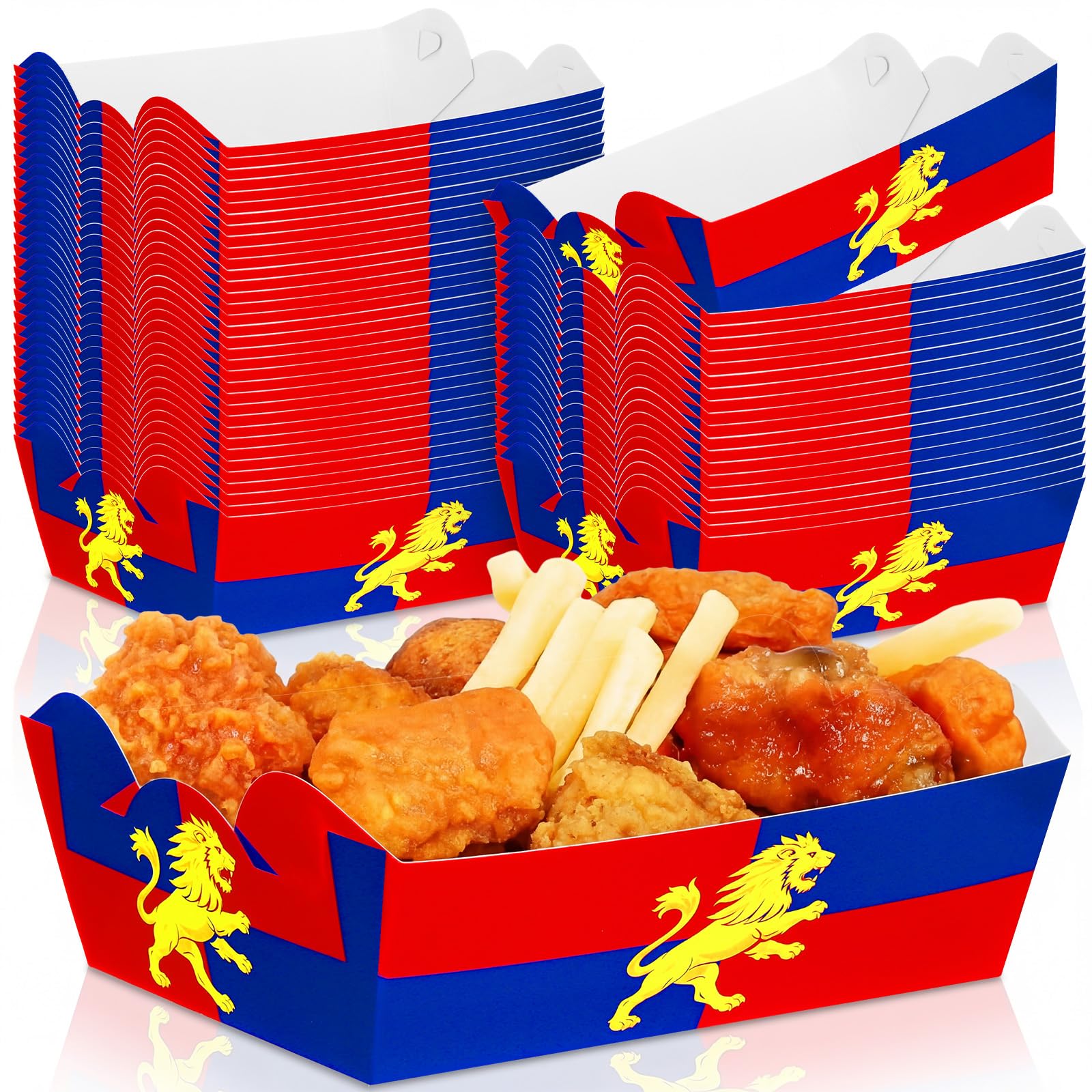 Eaasty 60 Pcs Mediaeval Party Decoration Paper Food Serving Nacho Tray Boat