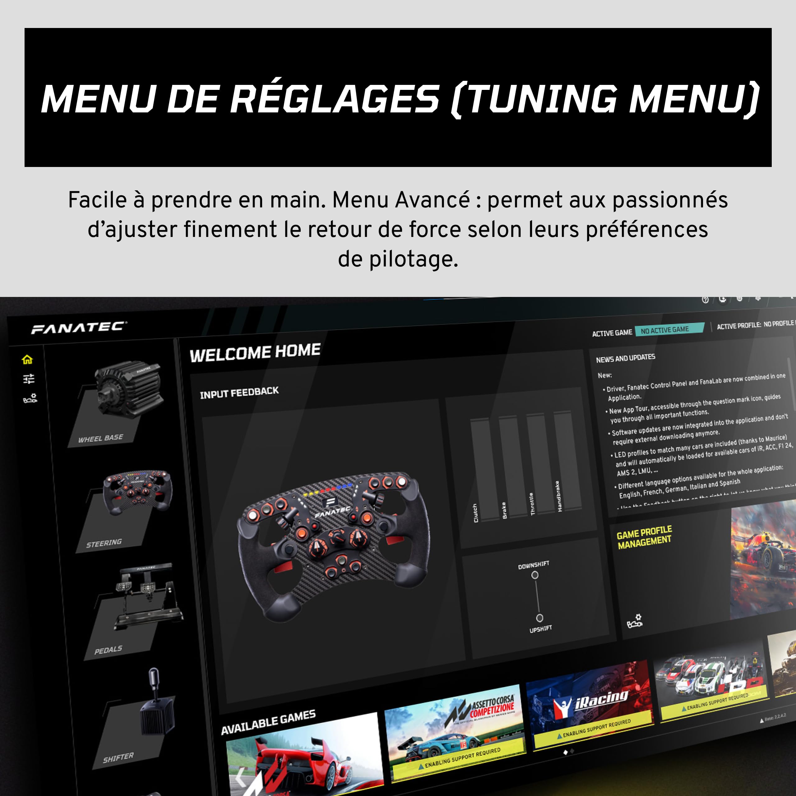 FANATEC Sim Racing CSL DD QR2 Wheel Base – Base Direct Drive 5 Nm, Retour de Force Dynamique, Système QR2 de Déverrouillage Rapide Motorsport – PC | Base Direct Drive de 5 Nm, retour de force dynamique, fermeture rapide QR2 pour sports automobiles