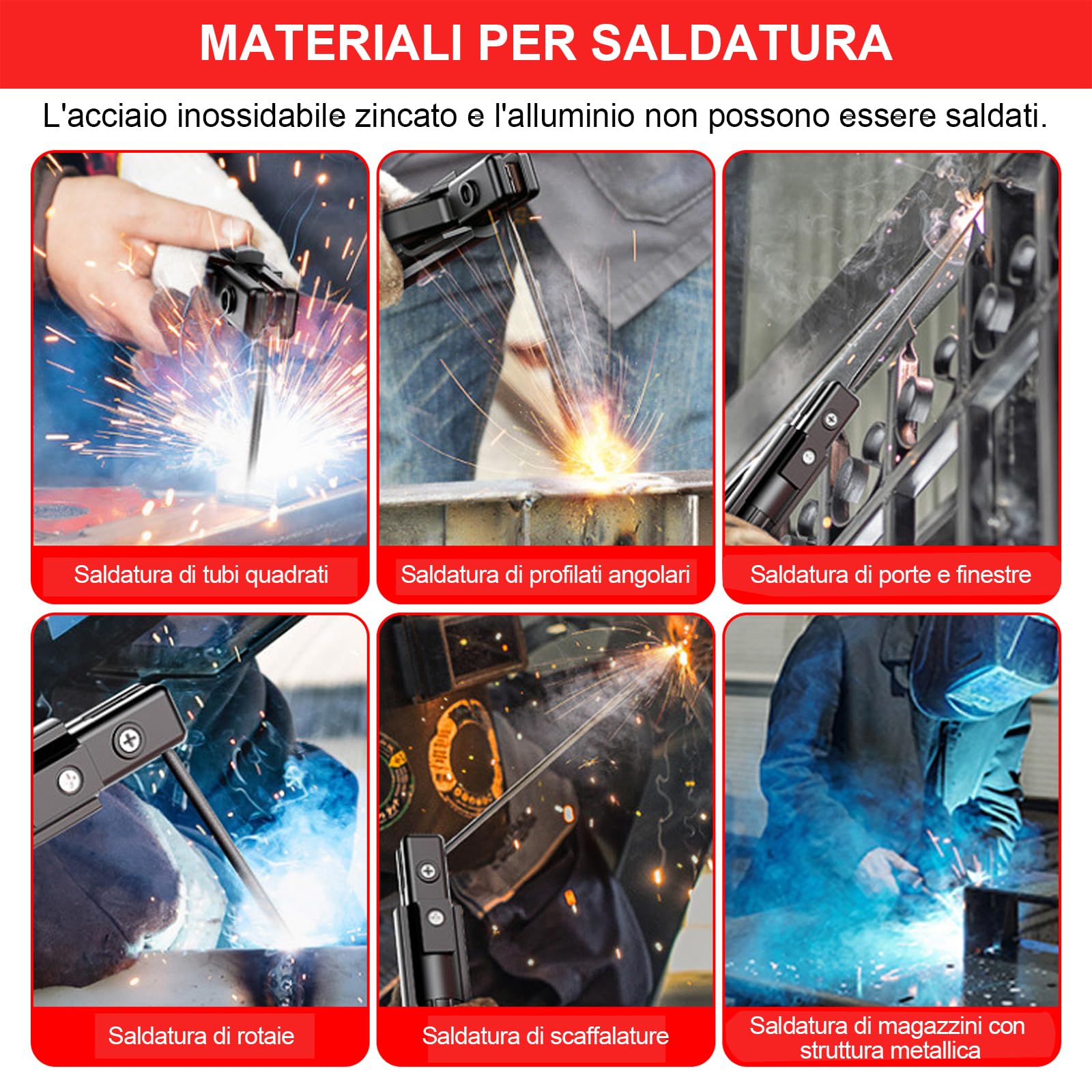 Saldatrice ad Arco Portatile MMA 200, Saldatrice Elettrodo 200A, Mini Saldatrice MMA, Saldatrice Inverter IGBT con Display LED, Antiaderente, Raffreddamento Intelligente, Protezione Surriscaldamento
