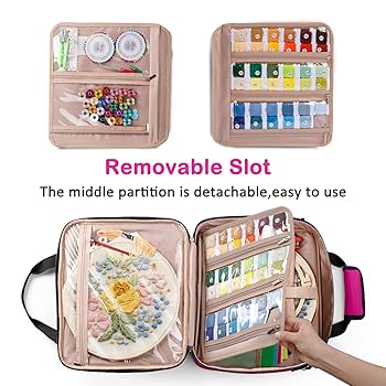 Amazon.com: MYBAGZING | 大型刺繡專案包- 十字繡用品收納袋