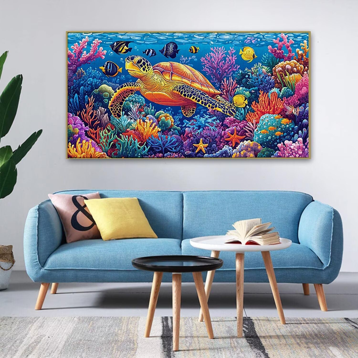 Puzzle dla dorosłych 1692 sztuk, koral żółwia morskiego puzzle, trudne, wymagające, puzzle idealnie pasują, napis na plecach, prezent dla seniorów (179x31cm) v-290