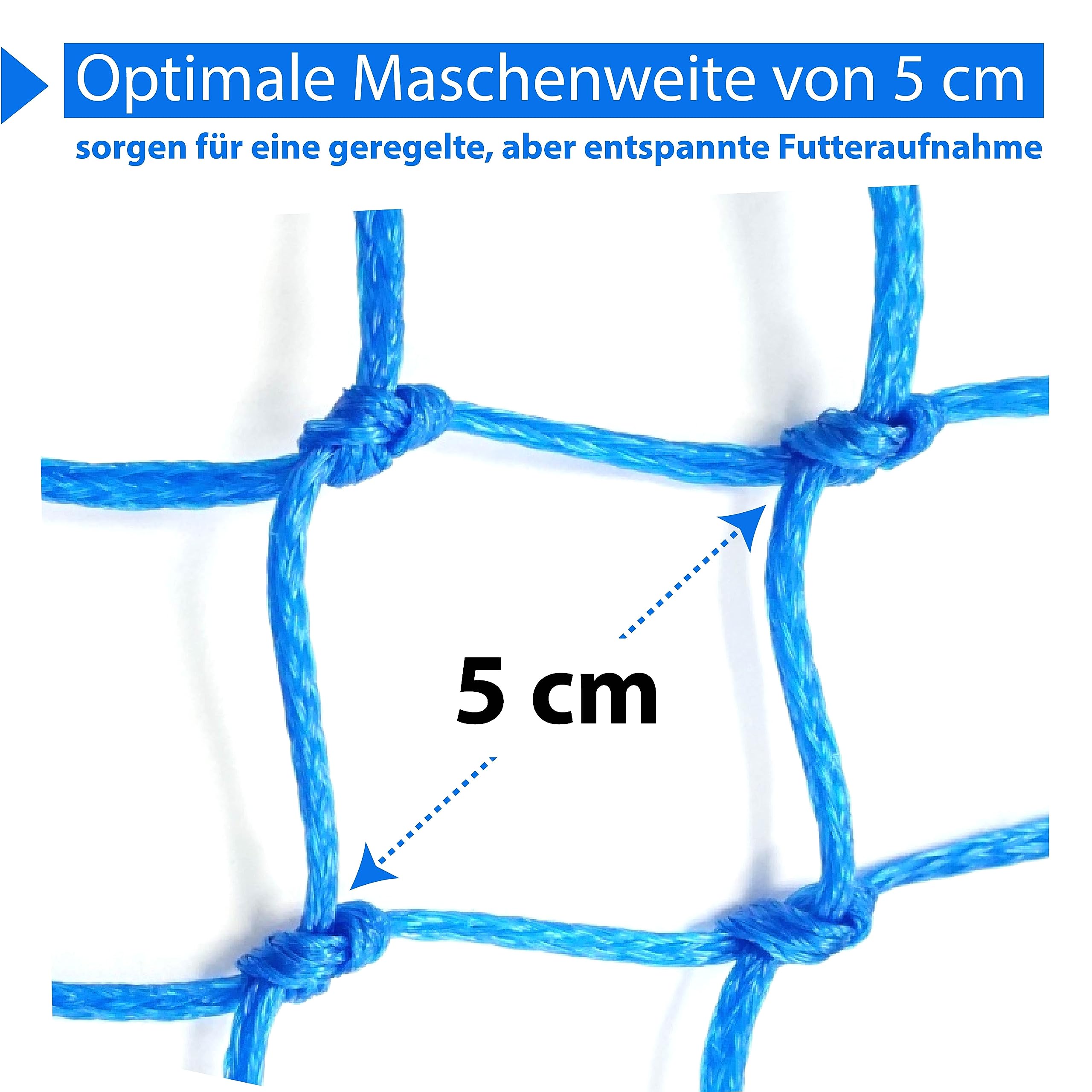 Pferdelinis Extra Large Hay Net for Horses - 5 cm x 5 cm Mesh - Species-Appropriate Feeding - Improved Digestion - 4 count - 1.133 kg - Image 3