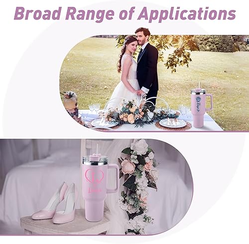 Miniatura 7 de Vaso personalizado con asa, vaso de 40 onzas con asa y popote, vaso de viaje aislado para café, acero inoxidable 304 de grado alimenticio, regalo