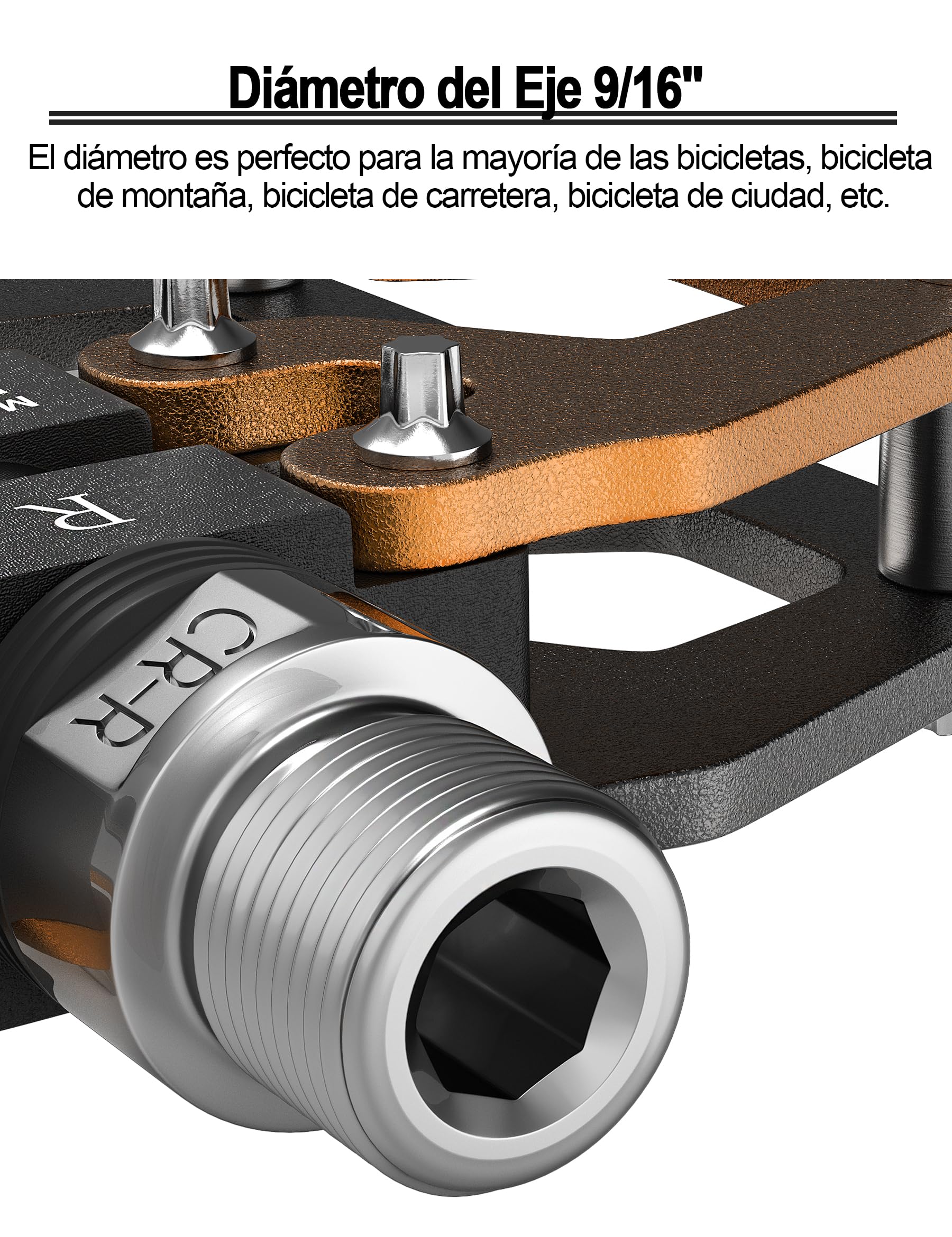 INBIKE Pedales Bicicleta Pedales Plataforma De Aluminio Rodamiento De Acero Cromado 9/16 para Bicicleta De Montaña Carretera