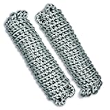 Dock Lines 1/2 inch x 20 Foot - Boat Ropes for Docking with Loop - Boat Rope for Docking with 12 inch Eye - Double Braided Mooring Lines - Black and Silver Color - 2 Pack