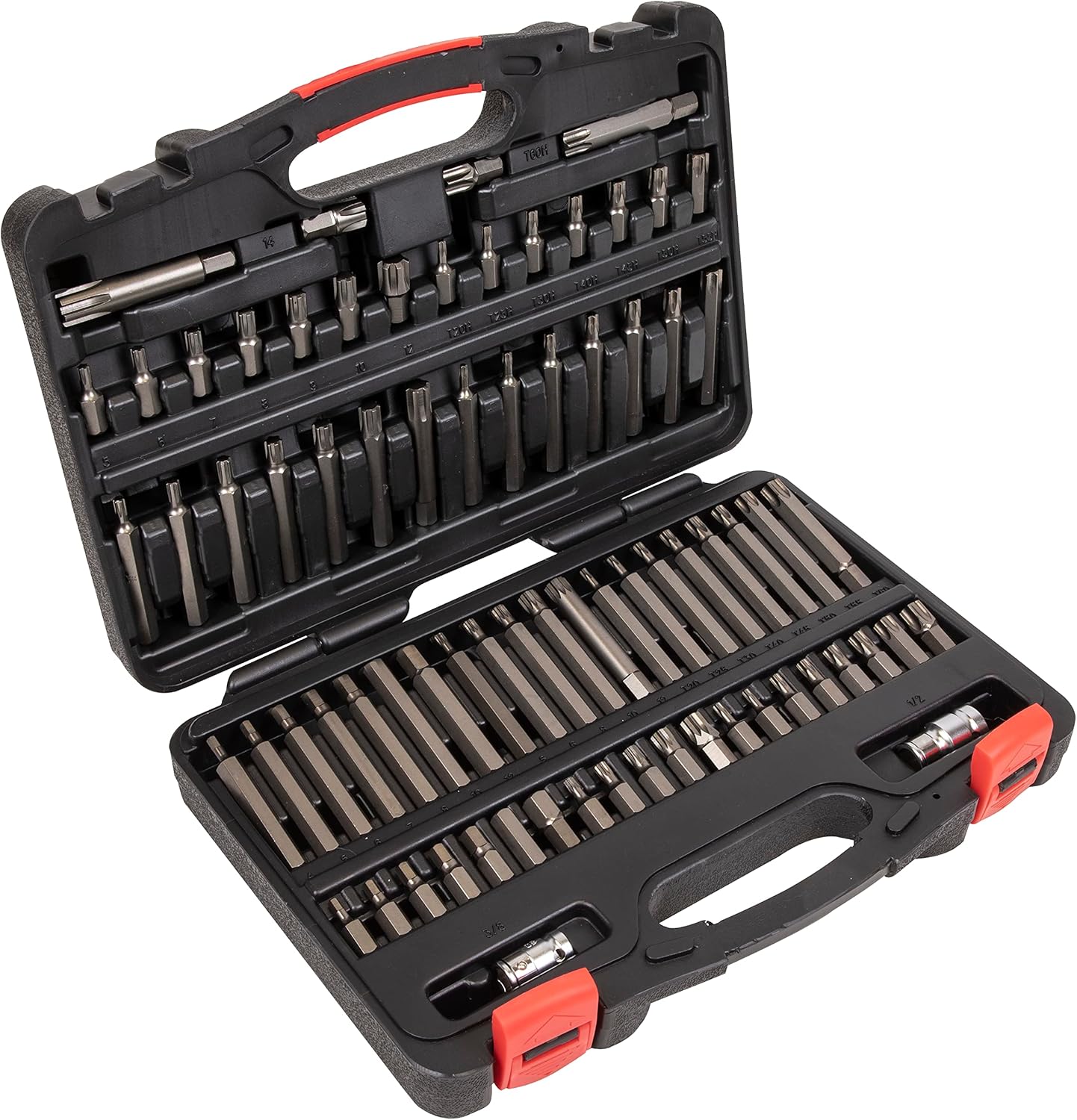 Sealey AK21974P 74pc 3/8" & 1/2" Sq Drive Security TRX-Star/Hex/Ribe/Spline Bit Set