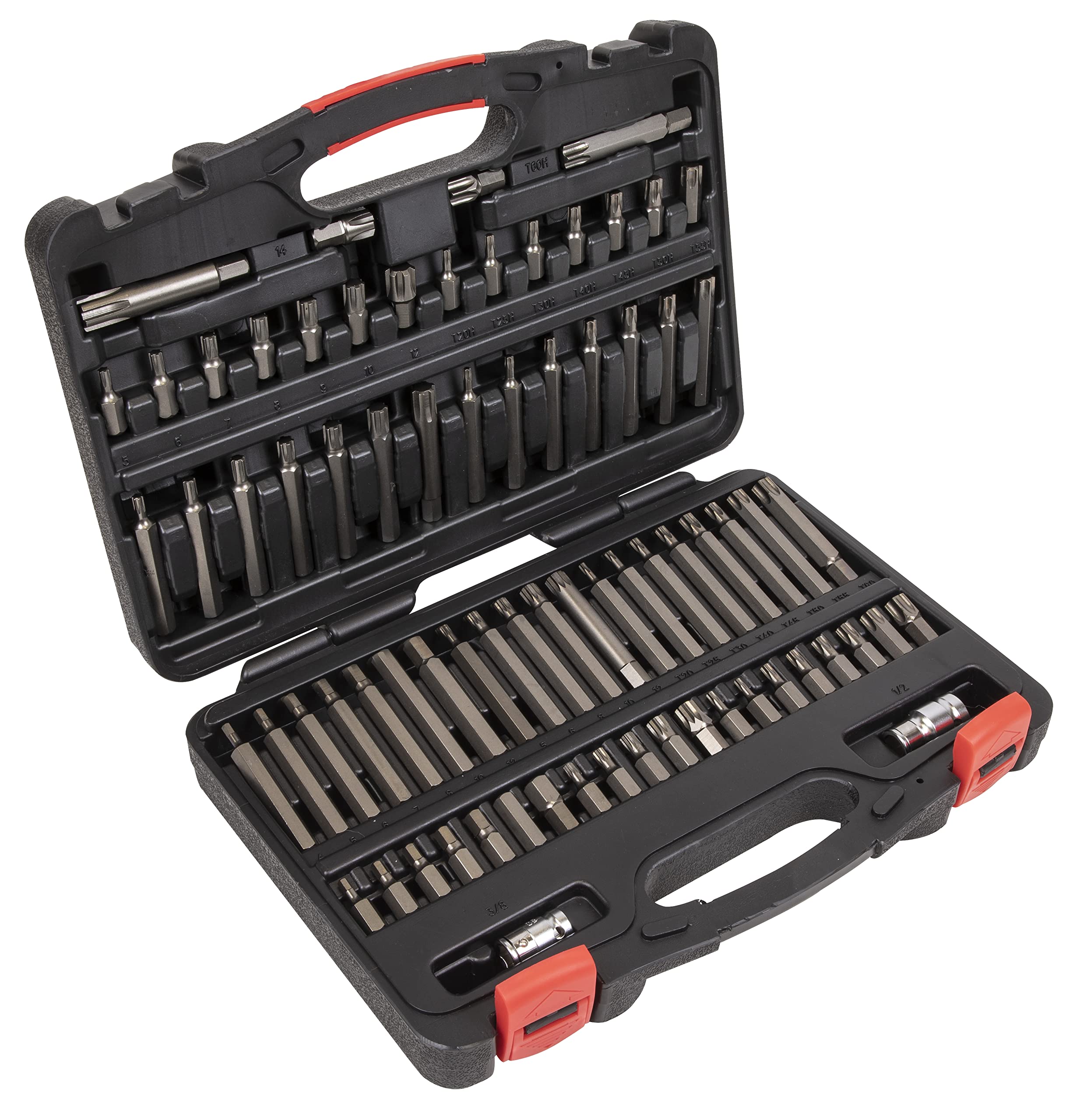 Sealey AK21974P TRX-Star/Security/Hex/Ribe/Spline Bit Set 74pc 3/8"" & 1/2""