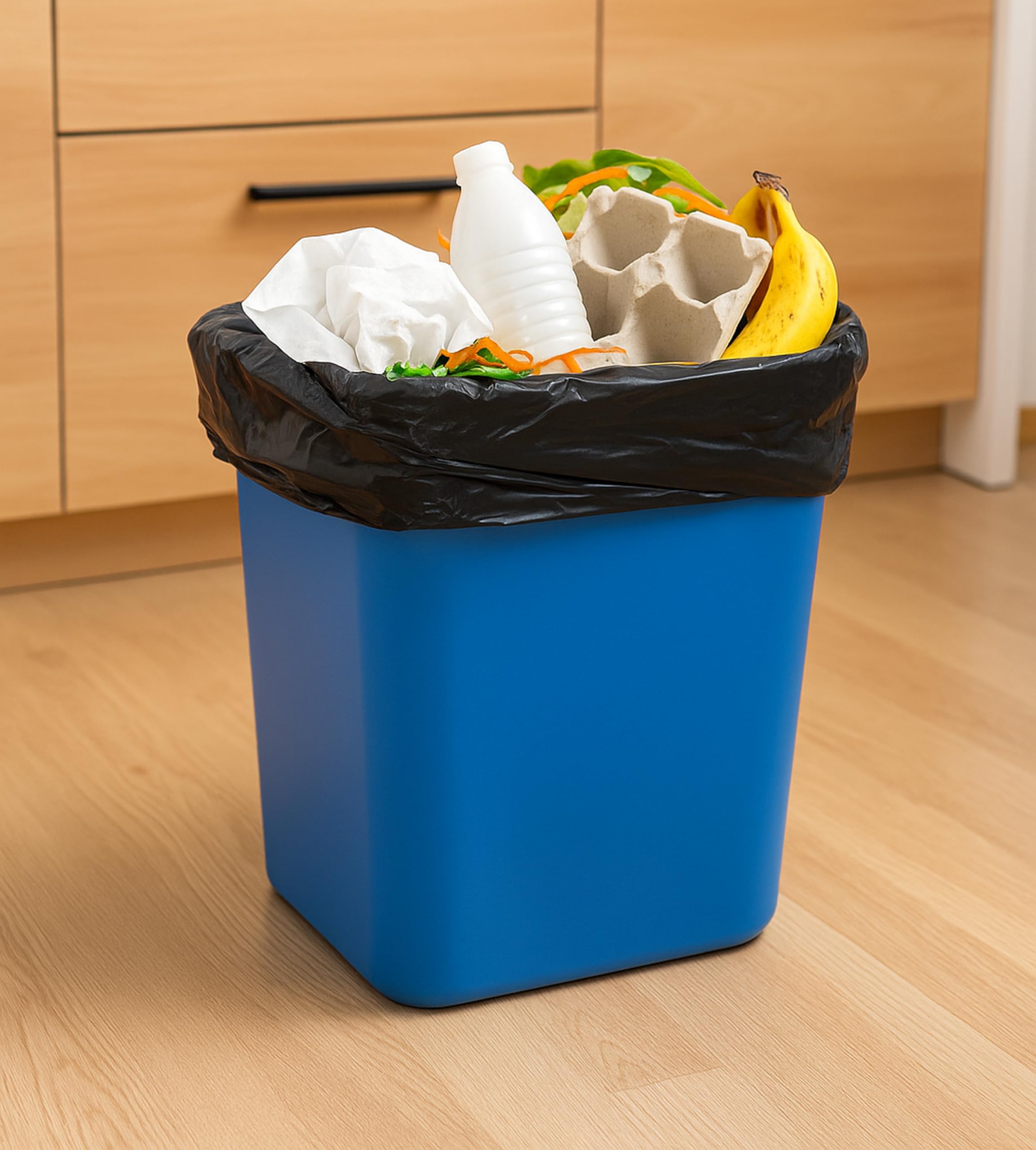 Babylonplast Worki na śmieci, 60 l, bardzo mocne, czarne, stabilne, odporne na rozerwanie, 68 x 73 cm, nadają się do recyklingu i przyjazne dla środowiska, worki na odpady budowlane 35 µ (375)
