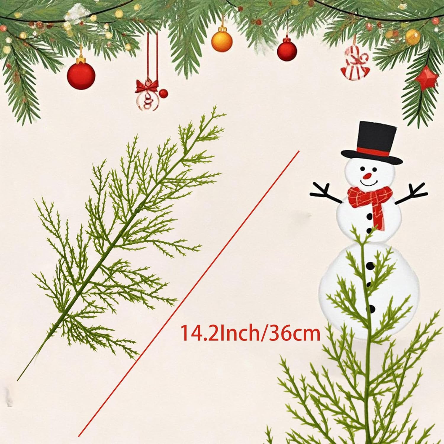 42PCS Christmas Greenery Picks for Crafts Artificial Pine Branches Christmas Stem Pine Picks Christmas Faux Cedar Stems Christmas Floral Picks Decoration - Image 3