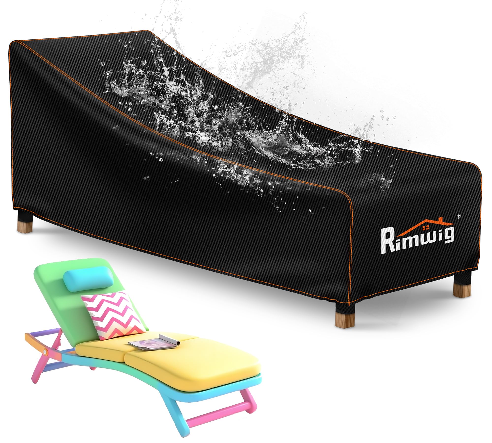 Rimwig Gartenliege Abdeckung Wasserdicht,Schutzhülle für Sonnenliege Winterfest,Abdeckhaube Gartenliege,Outdoor Liegestuhl Abdeckung,Gartenmöbel Abdeckplane 200x75x40/70cm