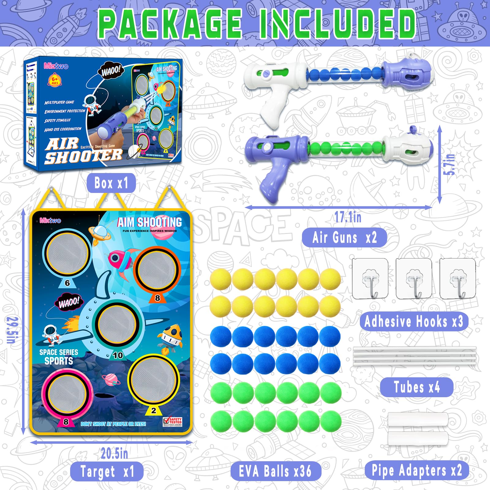 Jeu de tir pour 5 6 7 8 9 10 ans et plus Olds garçons et filles, popper Air popper en mousse 2pk avec cible de tir debout, 48 boules de mousse - Chine Jeu de tir jouet prix
