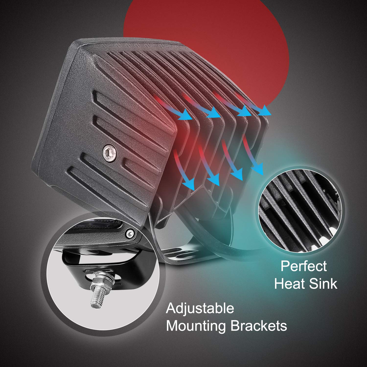 Buy DOT SAE Fog Lights LED Pods TeochewLED 2 Pack 40W 3 Inch Cube