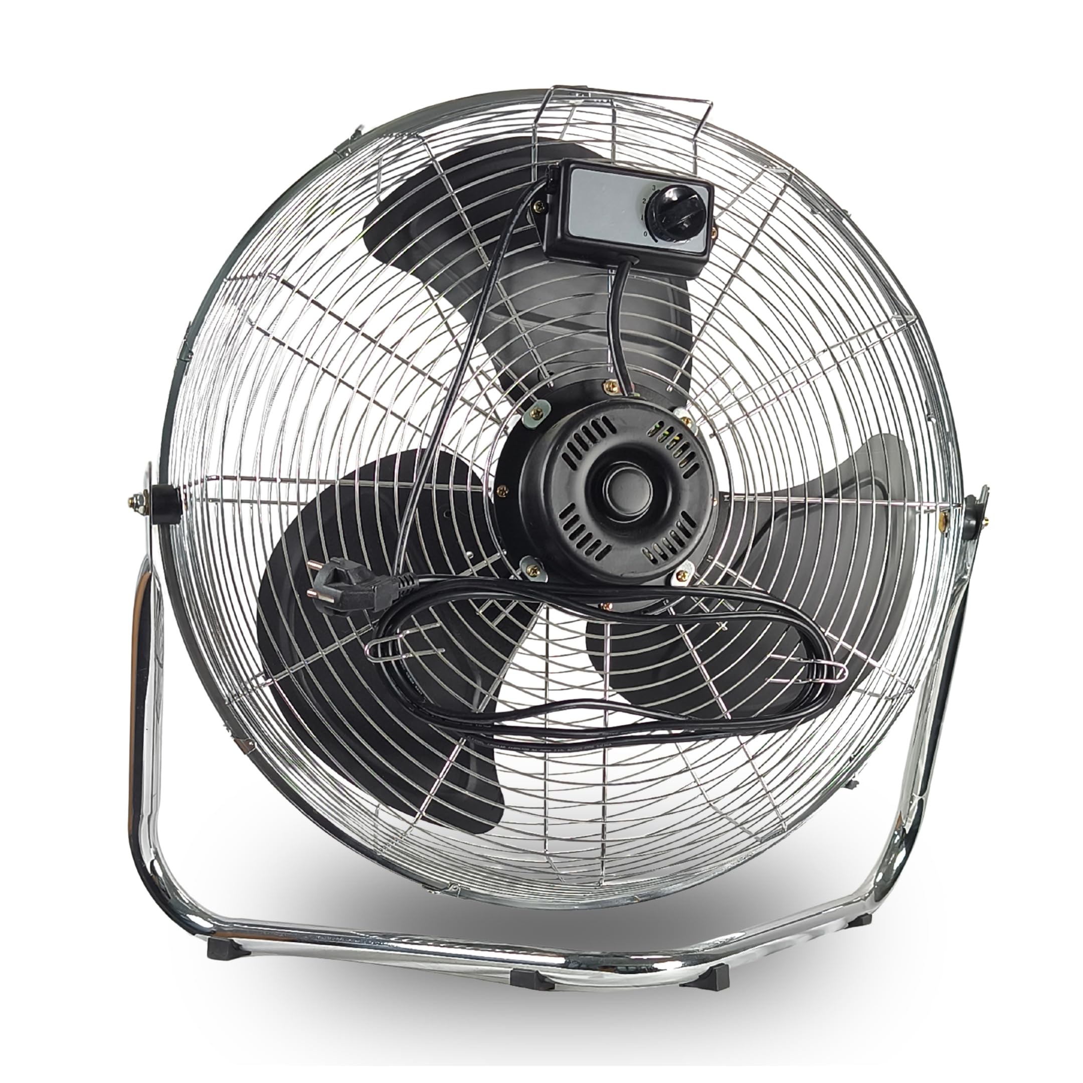 Aktobis Bodenventilator WDH-FE50X, silber, aus Metall - mit extra großem Ventilatorkopf, Durchmesser von 50 cm