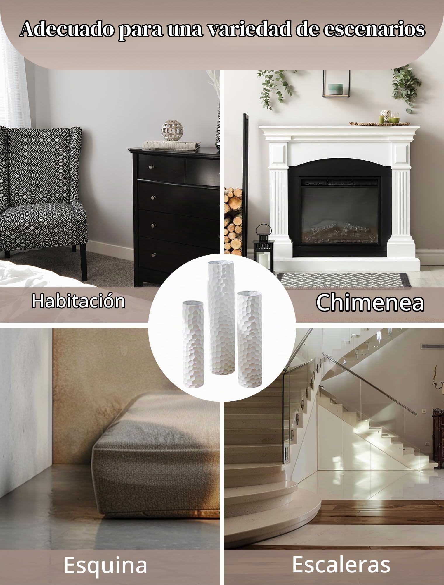 Sziqiqi Jarrones Grandes para Suelo: 70/60/50 cm Jarrón Altos de Pie para la Sala de Estar - Jarrones de Suelo de Metal Grande Set de 3 - Florero de Gran Tamaño para el Dormitorio Cocina Chimenea