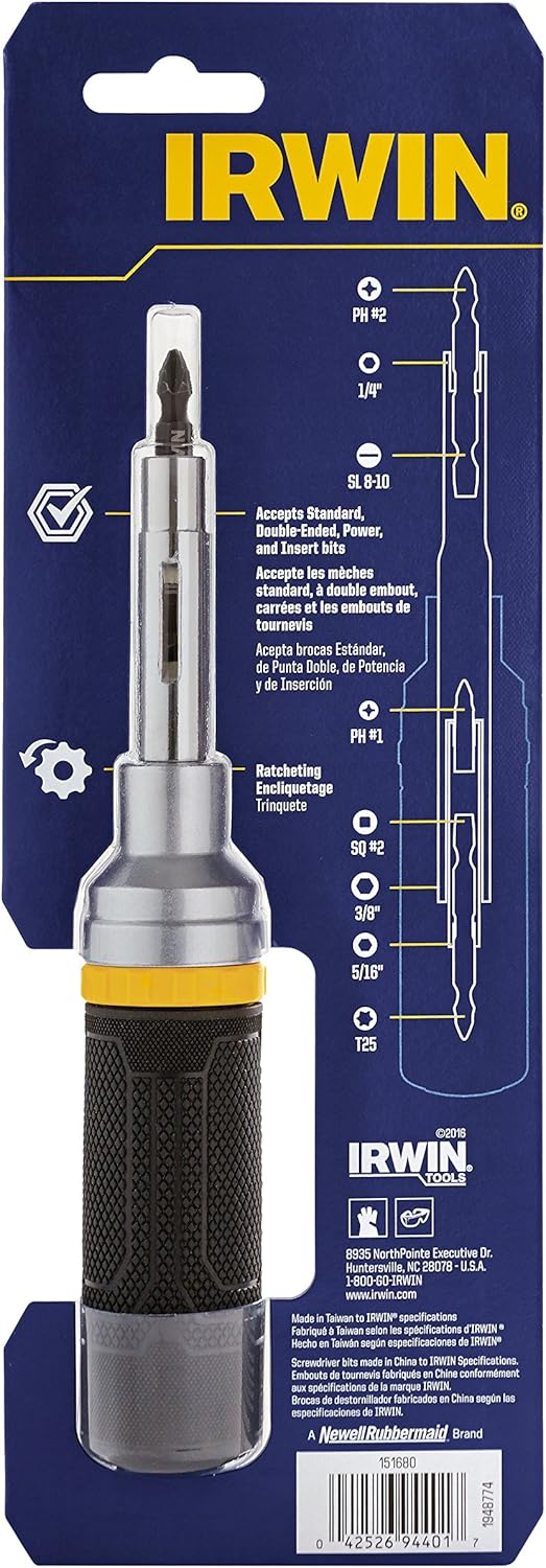 IRWIN Tools Ratcheting Screwdriver, 8-in-1 (1948774)
