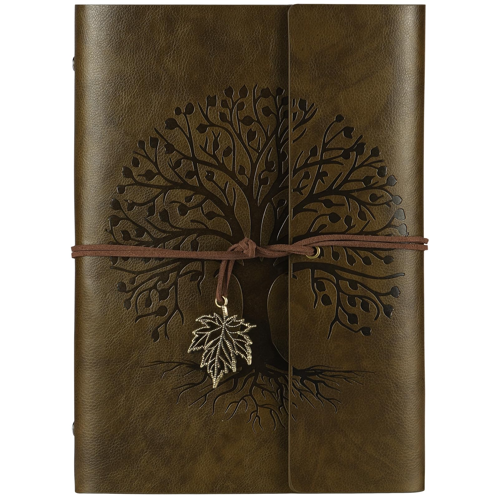 AOOSU PU Leather Journal Notebook, Refillable Vintage Journal Travel Diary with Kraft Paper, Journaling Notebook, Writing Notebook Gifts for Women Men Teens Travelers, 100GSM 160 Pages Coffee A5
