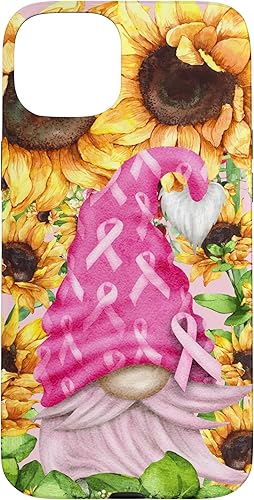 Funda para iPhone 15 Plus con diseño de girasol para mujer con diseño de gnomo rosa Funda para iPhone 15 Plus con diseño de girasol para mujer con diseño de gnomo rosa