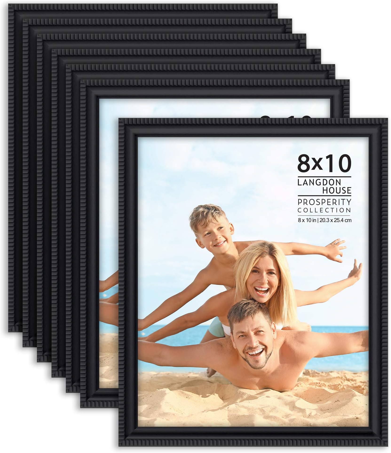 Langdon House8x10 Picture Frames (Black, 12 Pack), Contemporary Frame Set, Wall Mount or Table Top, Prosperity Collection