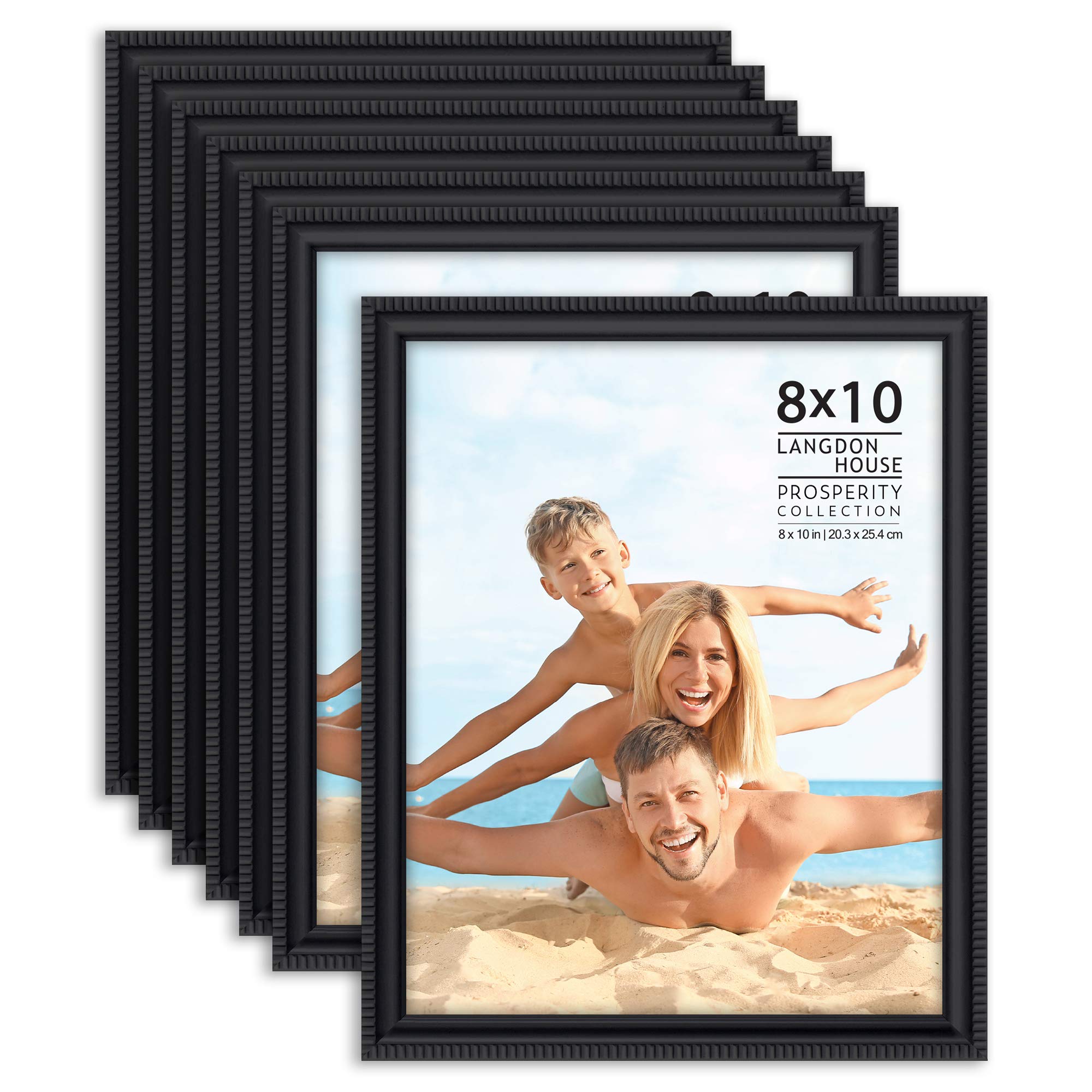 Langdon House8x10 Picture Frames (Black, 12 Pack), Contemporary Frame Set, Wall Mount or Table Top, Prosperity Collection