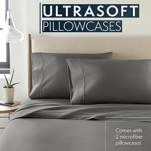 Vista 54 de 2 piezas con conjunto de fundas de almohada colección HC, 1500 hilos contados de calidad egipcia (muchos tamaños y colores)., Microfibra, Marrón