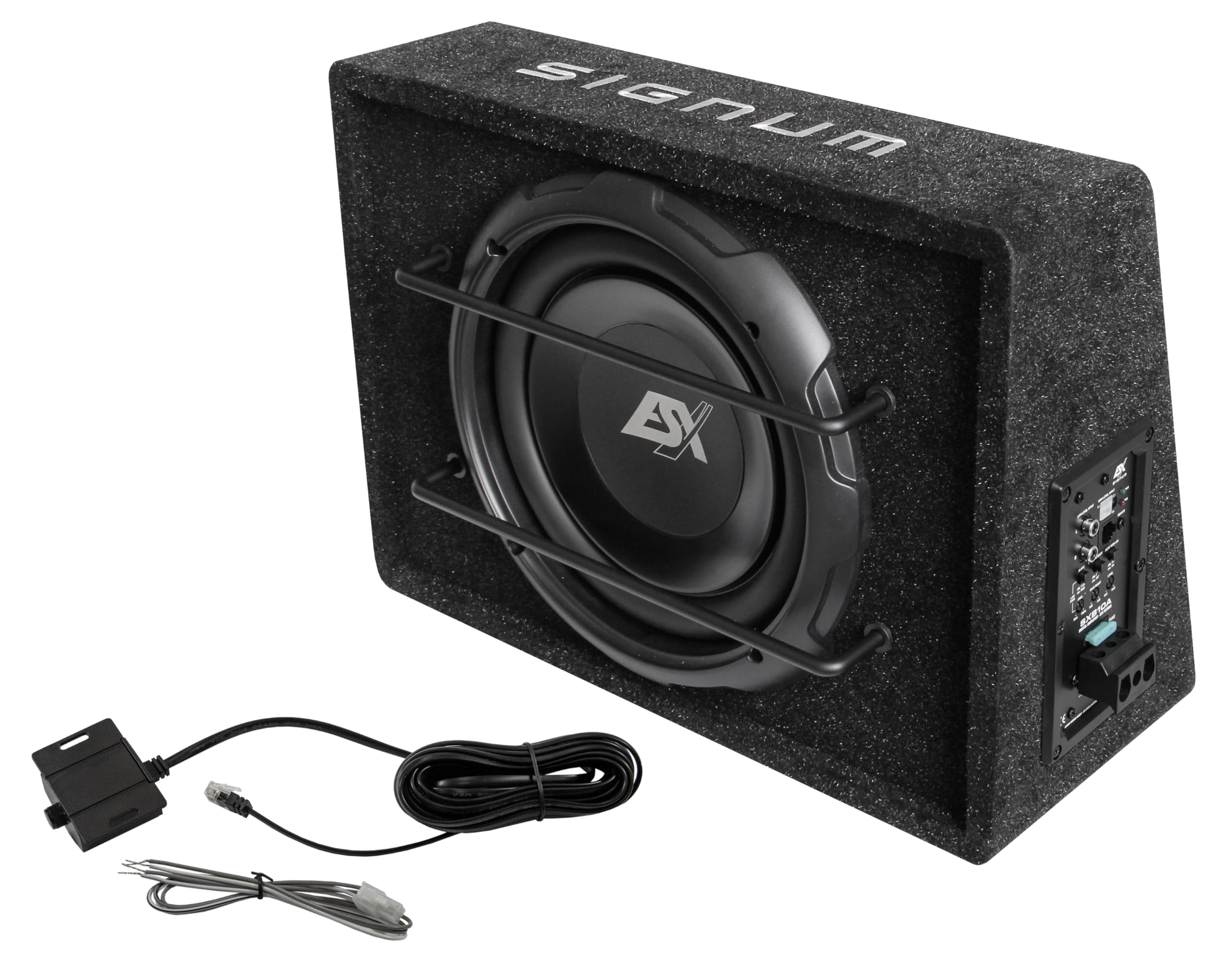 ESX SIGNUM SXB10A - 10“ (25 cm) aktiver Subwoofer | Aktiv Gehäuse-Subwoofer mit ALU-Membran