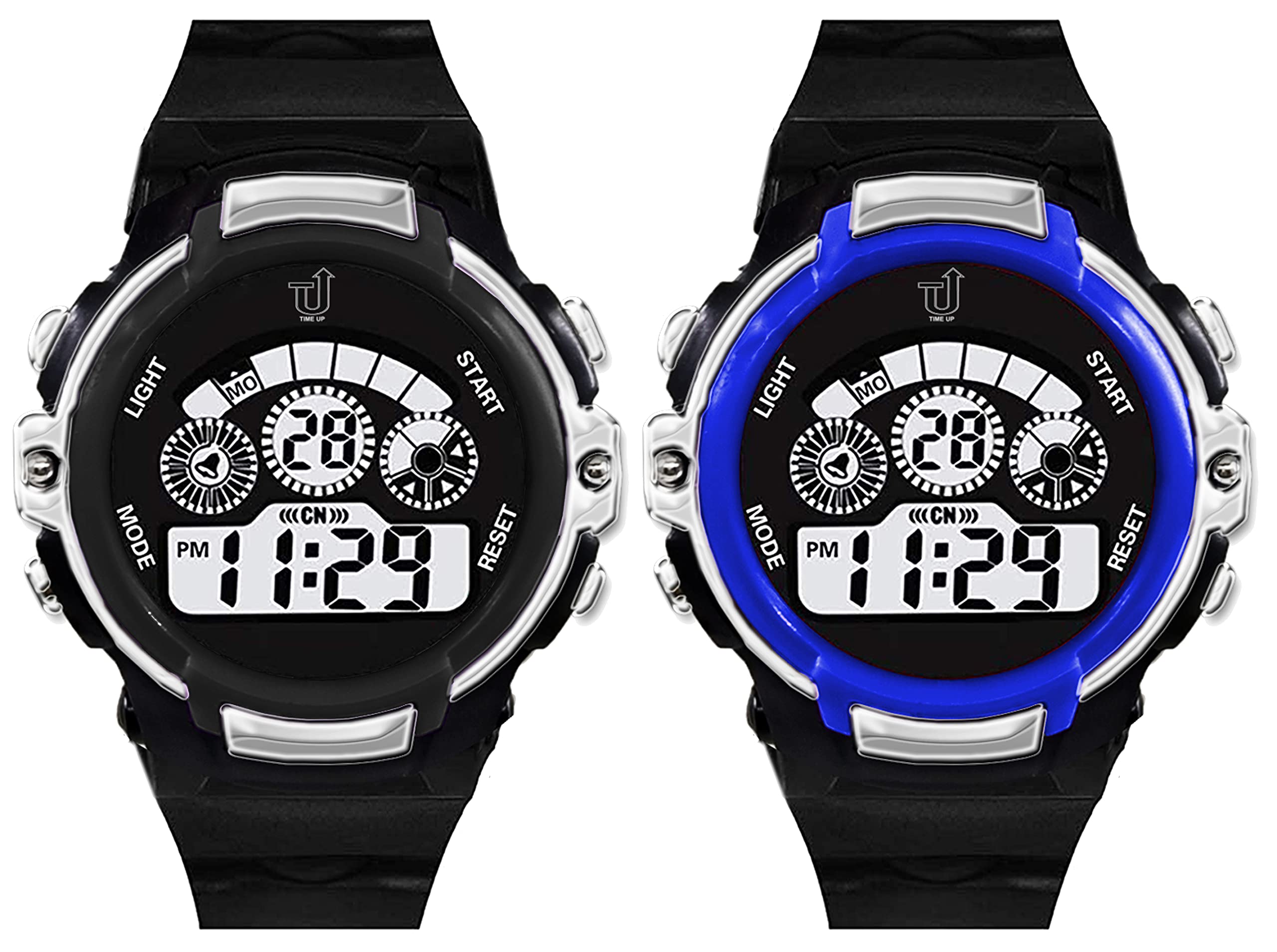 Time Up Digital Water-Proof & Night Light Combo 2 Watches for Kids (5-13 Years)-SRING2-B