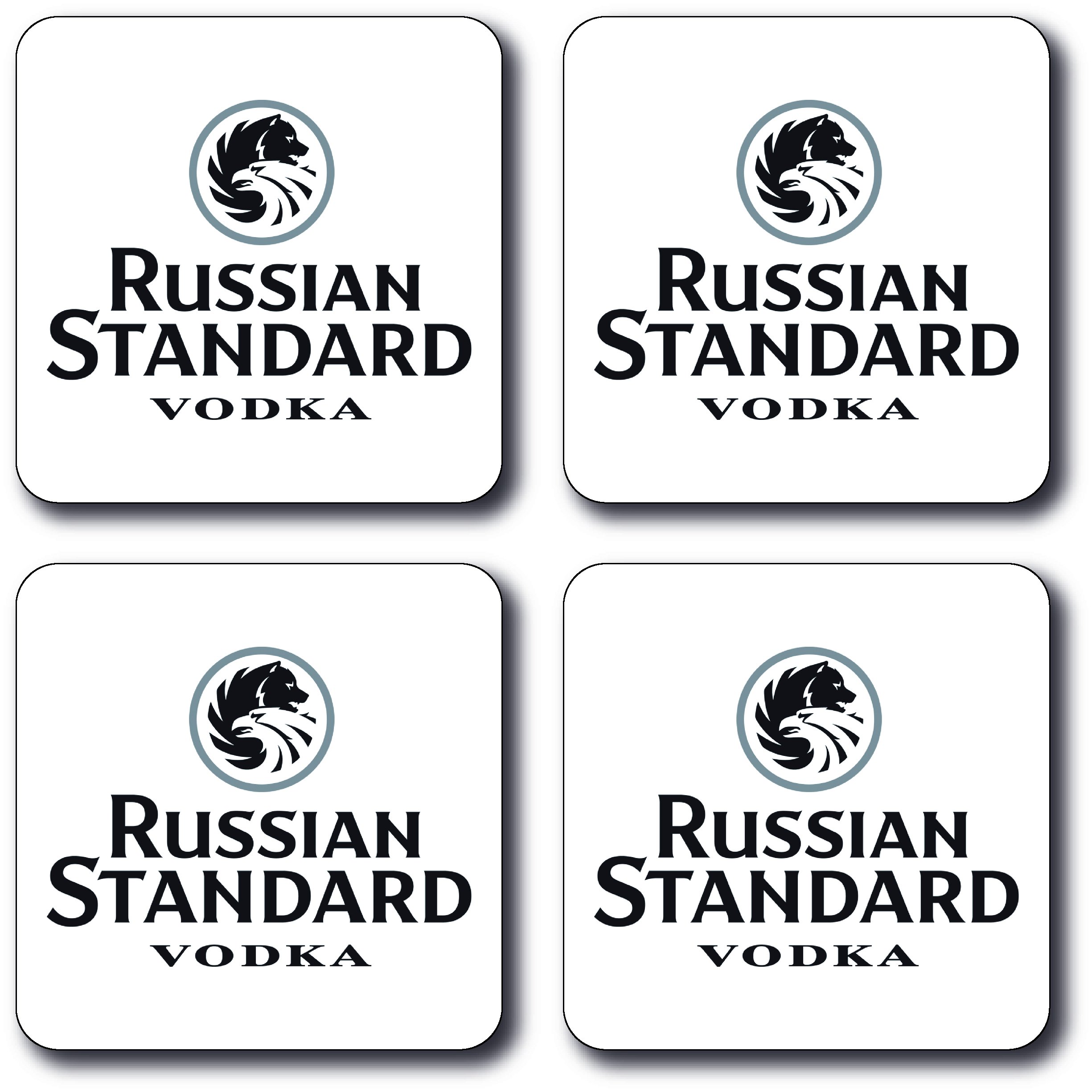 Russian Standard Inspired Square Coasters 4 Piece Coaster Set
