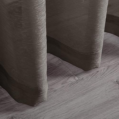 Miniatura 3 de Cortinas traslúcidas para ventana, de lujo, suaves, con ojales en la parte superior, paneles traslúcidas ligeros y transpirables para ventanas