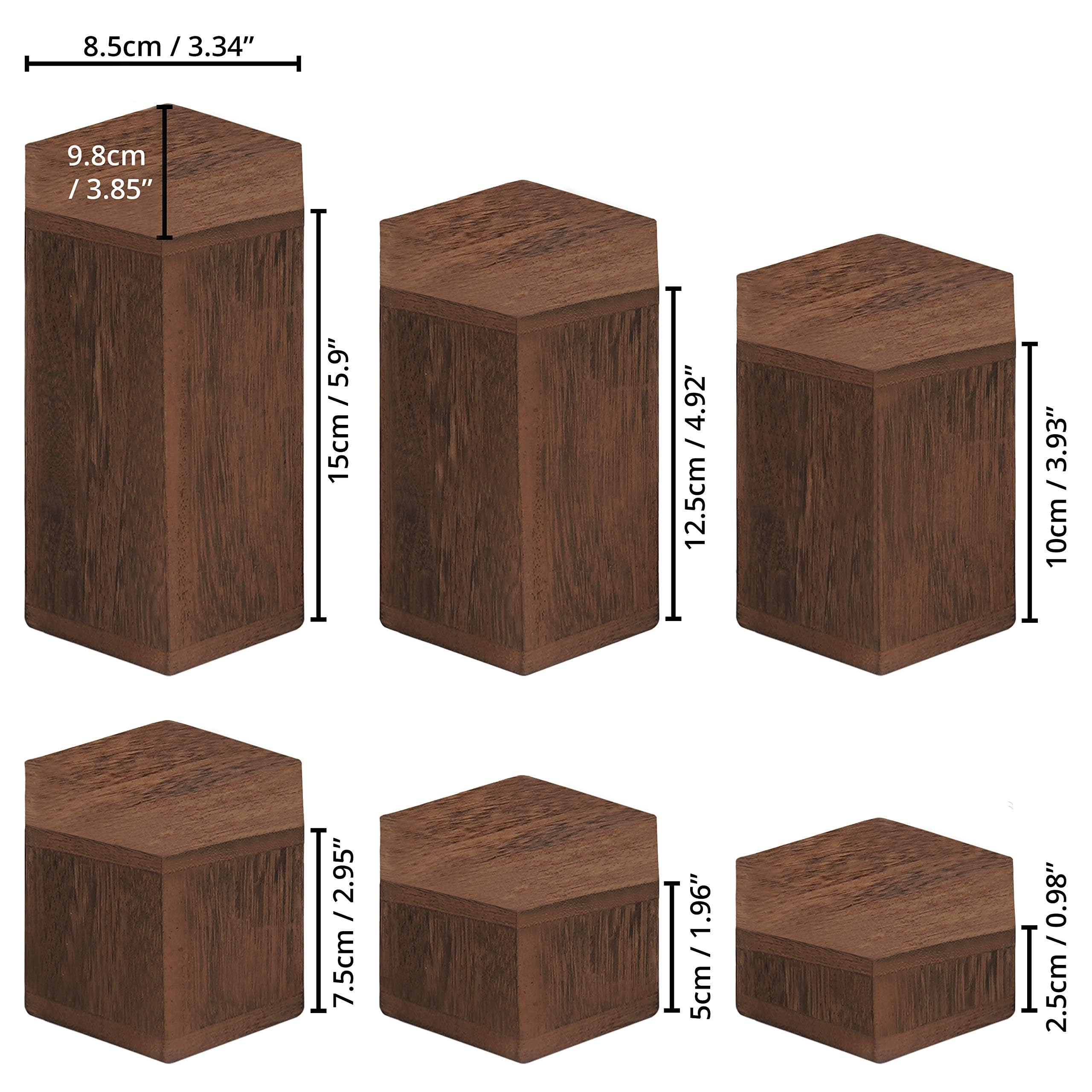 BELLE VOUS Alzatina in Legno Rustico Espositore (6pz) - Colonna per Vetrine e Ripiani - Ceppo Tronco per Gioielli, Arredo Casa, Cupcakes e Dessert - Centrotavola