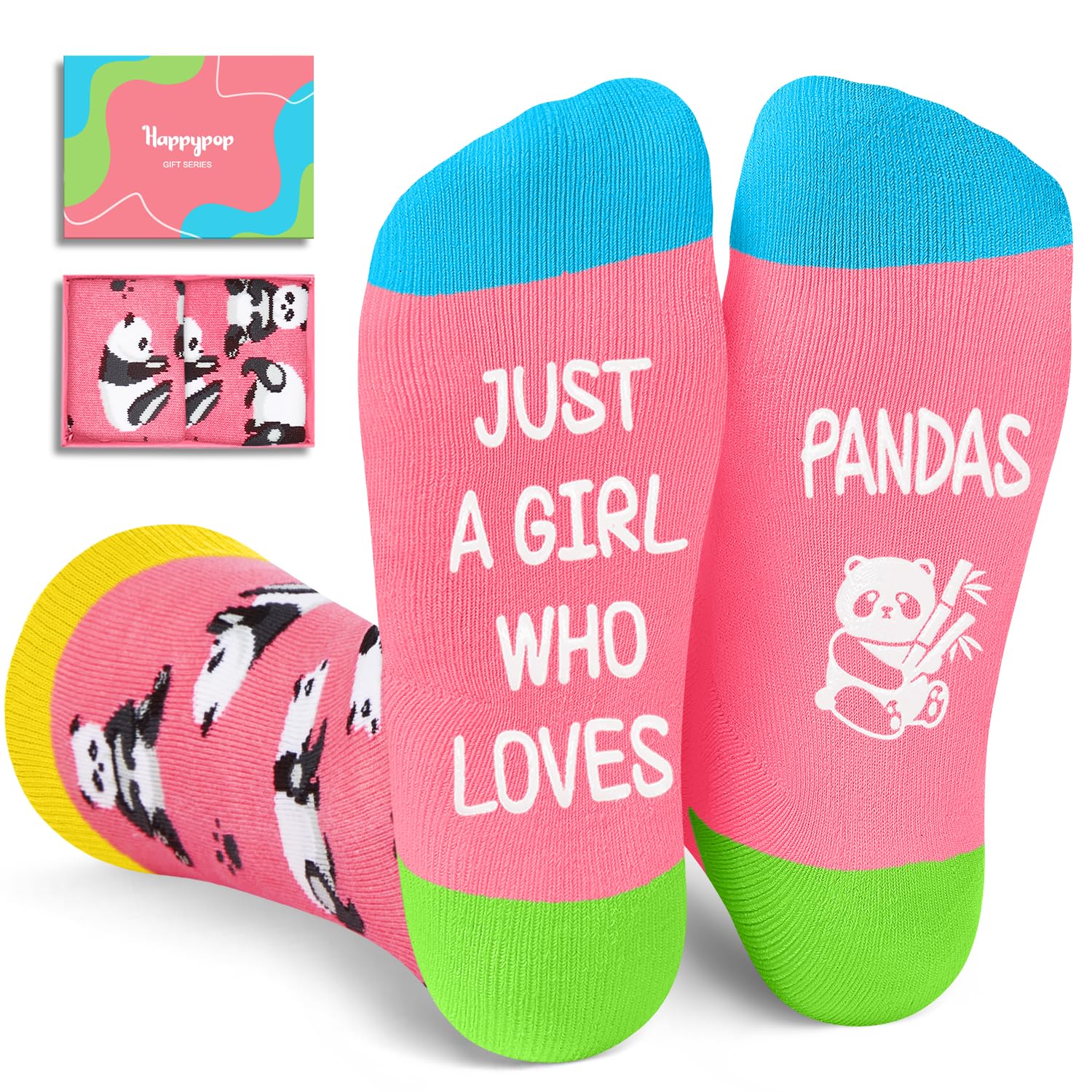 HAPPYPOPFunny Socks for Women - Moose Squirrel Monkey Gifts, Cute Panda Koala Socks for Teen Girls