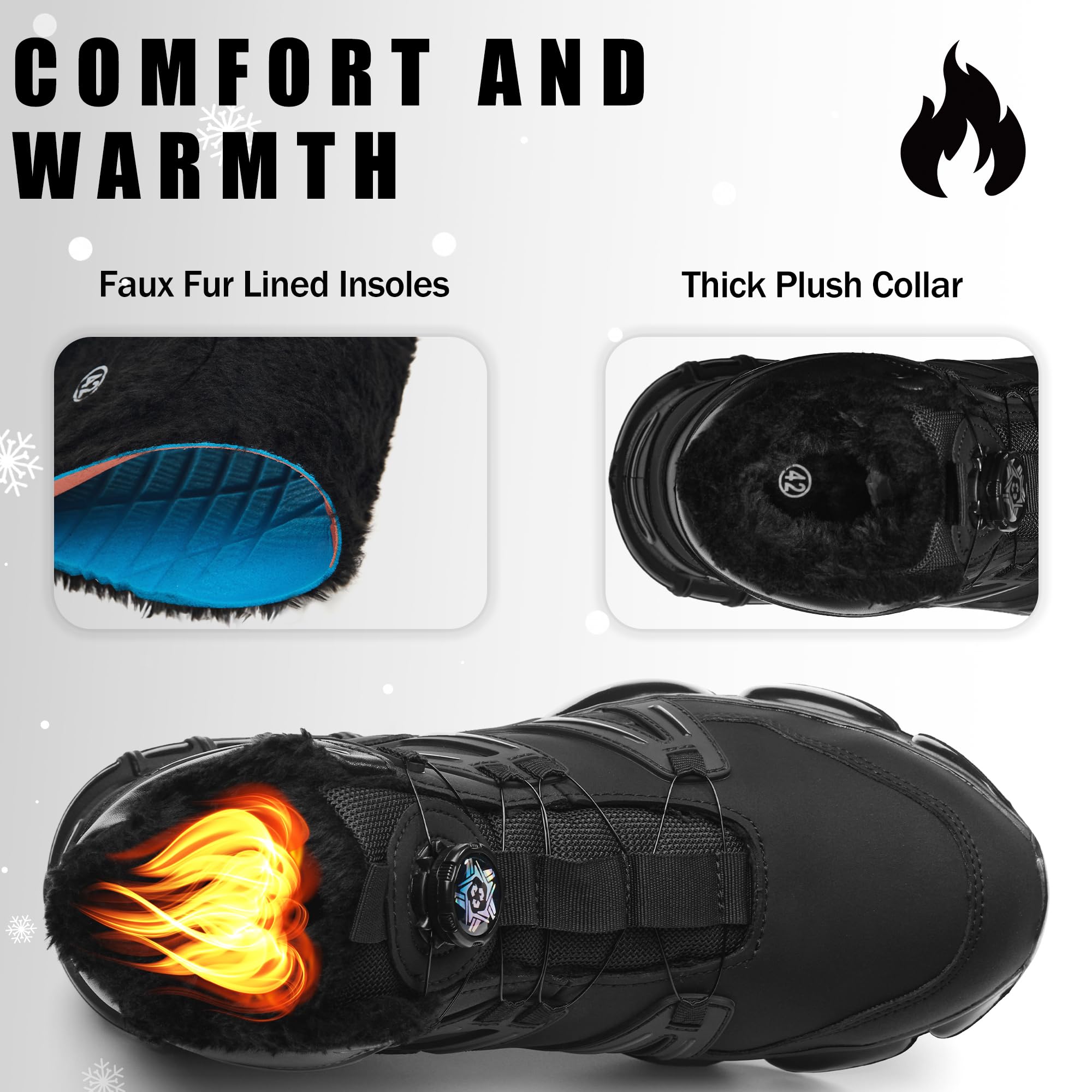 Botas de Seguridad para Hombre Mujer Invierno Impermeable Botas de Trabajo con Punta de Acero Colchón de aire Zapatos de Seguridad de Caña Alta Ligeras 36-47 EU