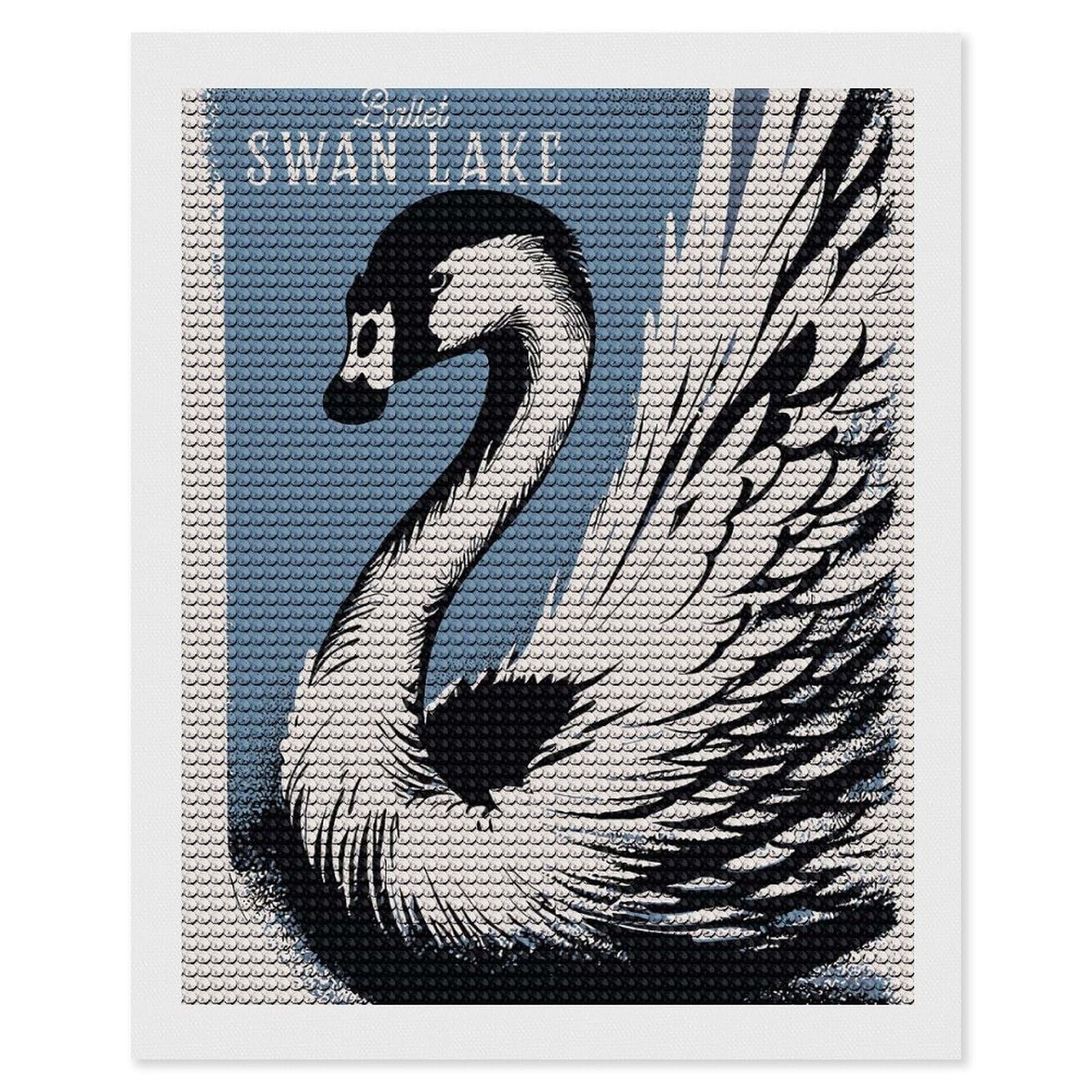Junmoney Swan Lake Ballet (2) Diamond Painting Canvas Set 16"x20", for Beginners, Complete Accessories, Christmas Gift, Modern Decor