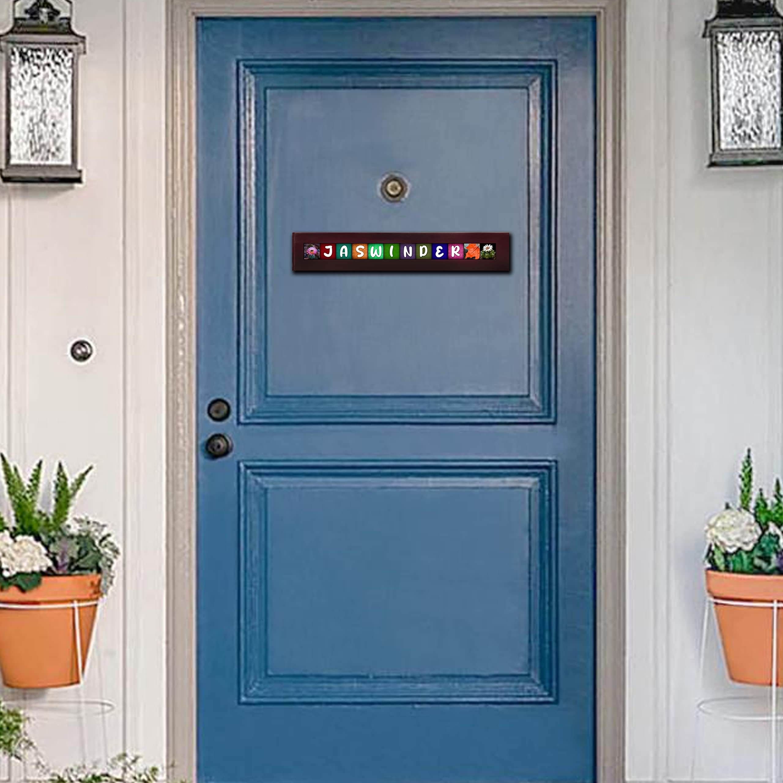 Customized Wooden Name Plate for Home Entrance, House & Apartment Doors (12Letter/1Line) — Amazon image 6