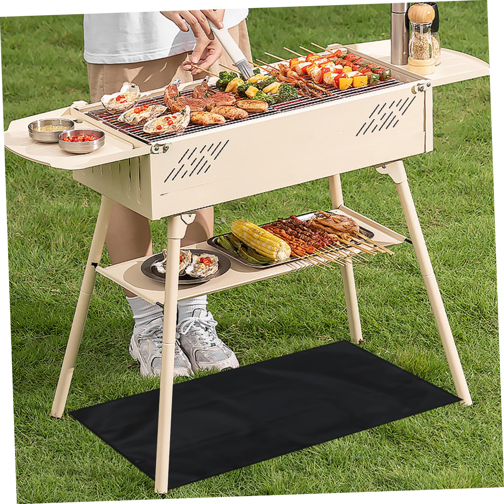 BESTonZON Tapis De Ignifuge pour Barbecue Tapis De Grillade Chaleur Parfait pour Et pour Camping Et Extérieur