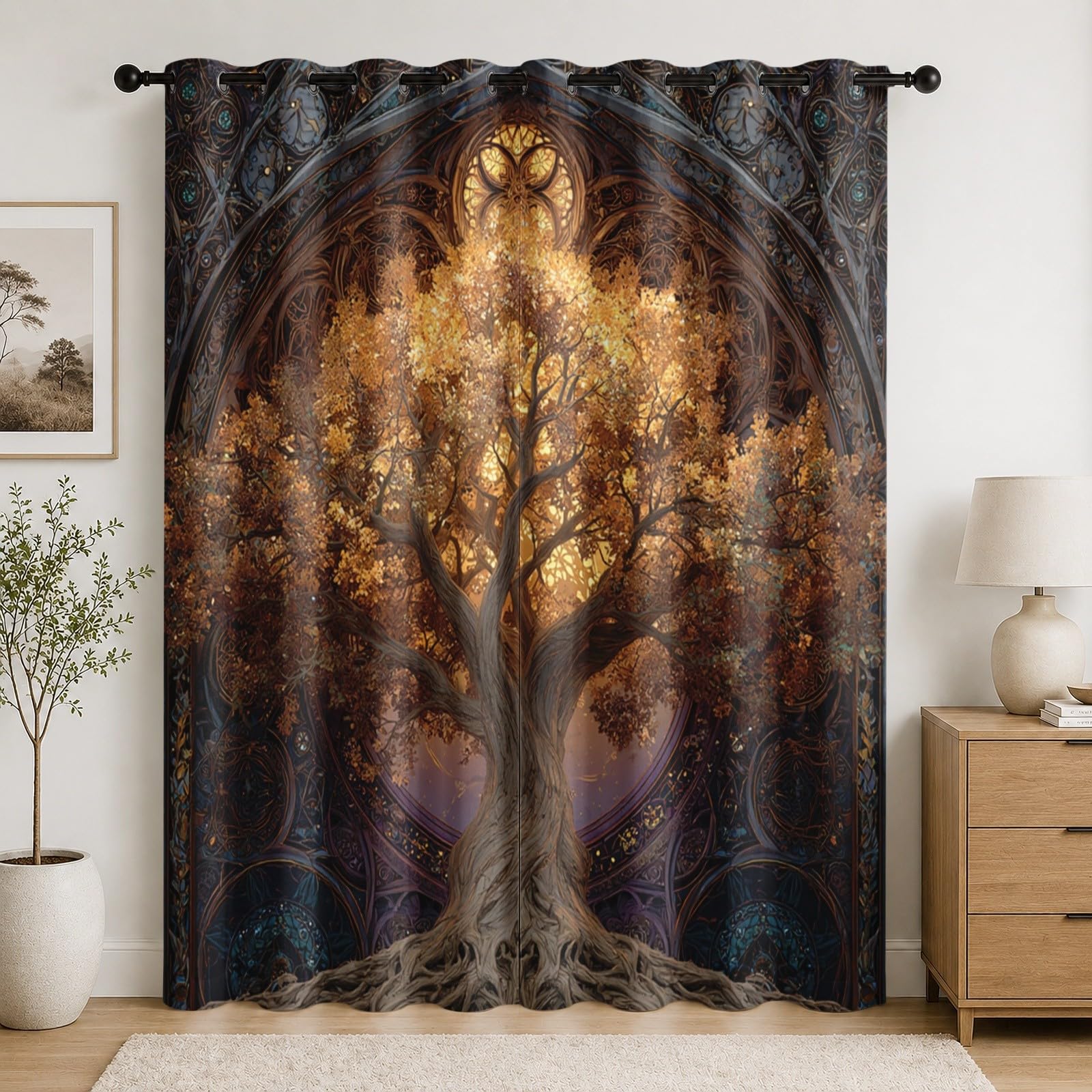 3D rideaux imprimé arbre mystère pour créer un cocon chaleureux