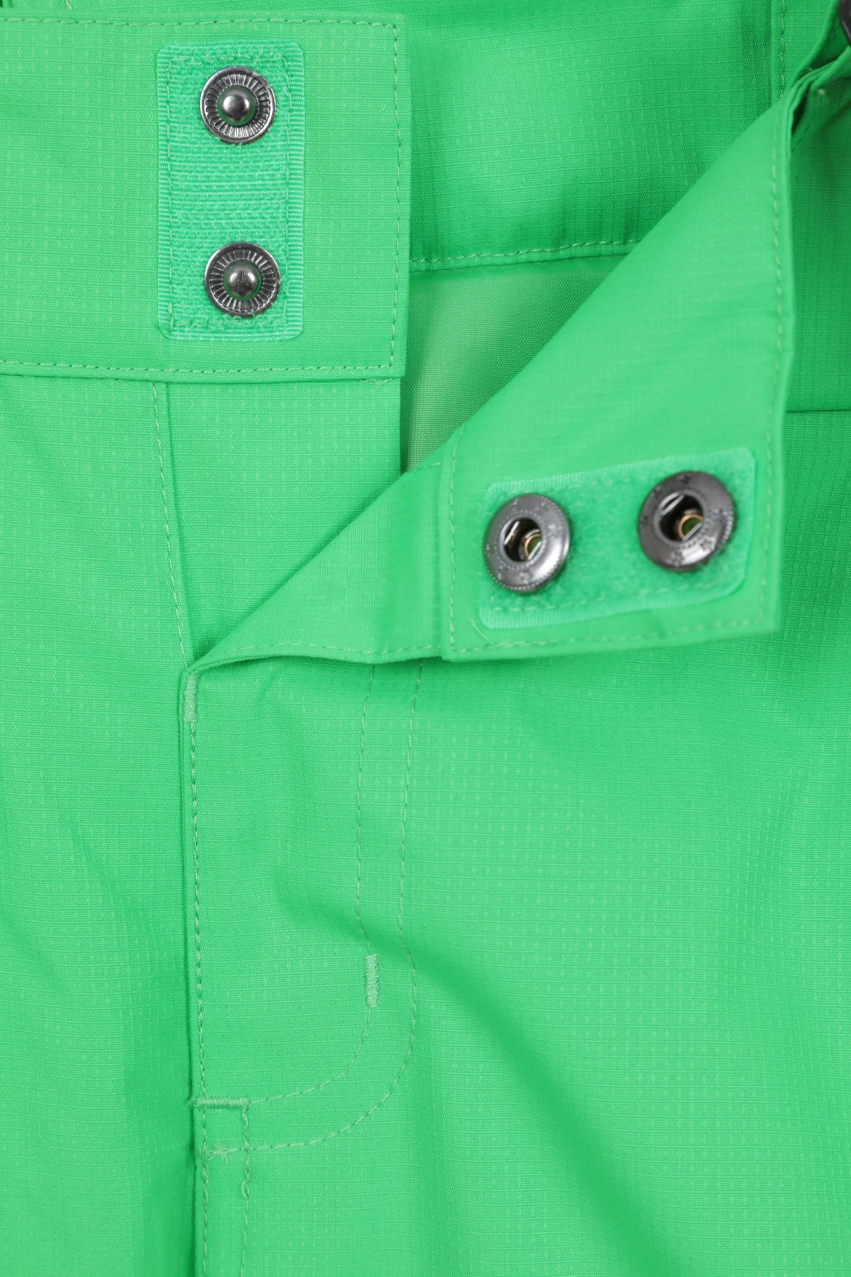 Mountain Warehouse Pantalón de esquí Raptor para niños - Rodillas reforzadas, 2 Bolsillos, pantalón Impermeable a la Nieve, Cremallera en el Tobillo y Tirantes Desmontables, Invierno Verde 13 Años